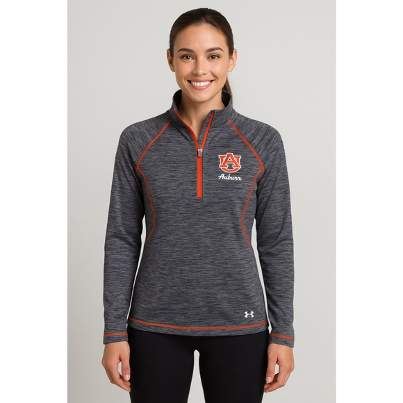 Under Armour Auburn Tigers Quarter Zip Pullover Women’s Medium HeatGear - Picture 1 of 11